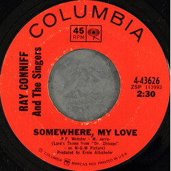 Ray Conniff And The Singers / Ray Conniff And His Orchestra & Chorus Somewhere, My Love / Midsummer In Sweden USED VINYL 7INCH 45 RPM STYRENE
