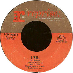 Dean Martin I Will USED VINYL 7INCH 45 RPM STYRENE