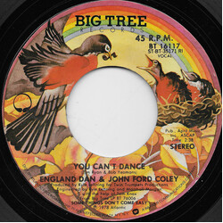 England Dan & John Ford Coley You Can't Dance USED VINYL 7INCH 45 RPM STYRENE