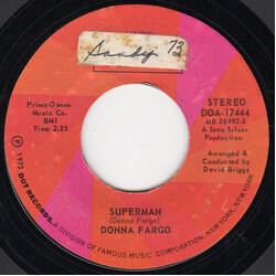 Donna Fargo Superman / Forever Is As Far As I Could Go USED VINYL 7INCH 45 RPM STYRENE