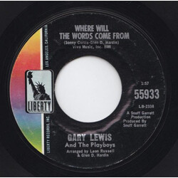 Gary Lewis & The Playboys Where Will The Words Come From / May The Best Man Win USED VINYL 7INCH 45 RPM STYRENE