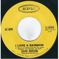 David Houston I Love A Rainbow USED VINYL 7INCH 45 RPM STYRENE