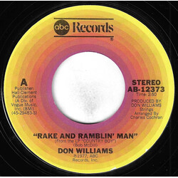 Don Williams (2) Rake And Ramblin' Man USED VINYL 7INCH 45 RPM STYRENE STEREO