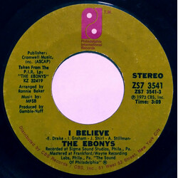 The Ebonys I Believe / Nation Time USED VINYL 7INCH 45 RPM STYRENE STEREO