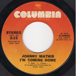 Johnny Mathis I'm Coming Home / Stop Look And Listen To Your Heart USED VINYL 7INCH 45 RPM STYRENE