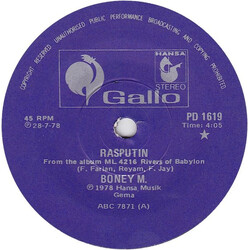 Boney M. Rasputin USED VINYL 7INCH 45 RPM SINGLE
