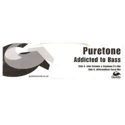 Puretone Addicted To Bass USED VINYL 12INCH PROMO WHITE LABEL