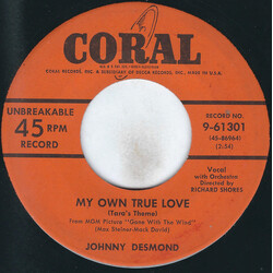 Johnny Desmond My Own True Love / The Song From Desiree Vinyl 7" USED