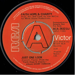 Faith, Hope & Charity Just One Look USED VINYL 7INCH 45 RPM SINGLE PROMO