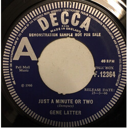 Gene Latter Just A Minute Or Two USED VINYL 7INCH 45 RPM SINGLE PROMO