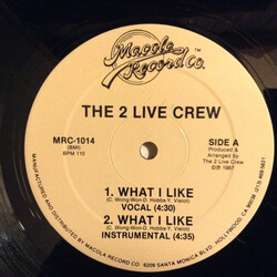 The 2 Live Crew What I Like / The Revelation USED VINYL 12INCH 33 S RPM