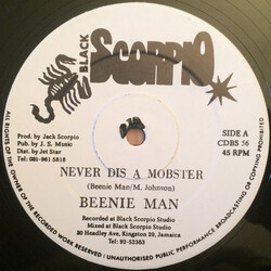 Beenie Man Never Dis A Mobster USED VINYL 12INCH 45 RPM