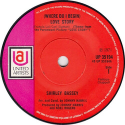 Shirley Bassey (Where Do I Begin) Love Story USED VINYL 7INCH 45 RPM SINGLE