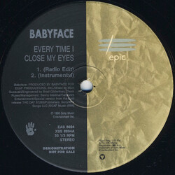 Babyface Every Time I Close My Eyes USED VINYL 12INCH PROMO