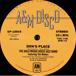 Hollywood Disco Jazz Band / The Waters Don's Place USED VINYL 12INCH 33 S RPM PROMO