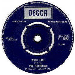 Val Doonican Walk Tall USED VINYL 7INCH 45 RPM SINGLE REPRESS
