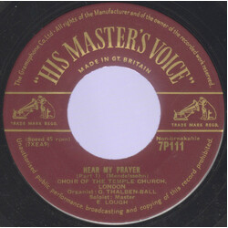 The Choir Of The Temple Church Hear My Prayer USED VINYL 7INCH 45 RPM