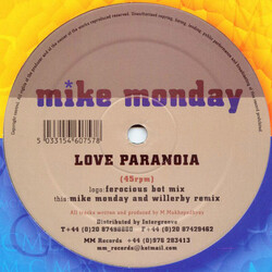 Mike Monday Love Paranoia USED VINYL 12INCH 33 S RPM