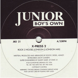 X-Press 2 Rock 2 House / Hip Housin' USED VINYL 12INCH 33 S RPM SINGLE