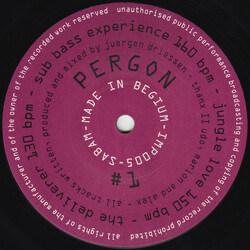 Pergon #1 USED VINYL 12INCH 45 RPM 33 S RPM