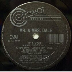 Mr. & Mrs. Dale It's You USED VINYL 12INCH 33 S RPM