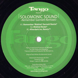 Solomonic Sound Remember Garnett (Remixes) USED VINYL 12INCH 33 S RPM 45 RPM