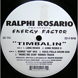 Ralphi Rosario / Energy Factor Timbalin USED VINYL 12INCH 33 S RPM
