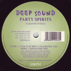 Deep Sound Party Spirits USED VINYL 12INCH 33 S RPM