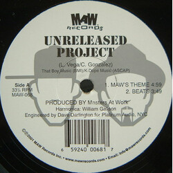 Unreleased Project MAW's Theme / Clouds USED VINYL 12INCH 33 S RPM