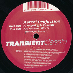 Astral Projection Anything Is Possible / Another World (Passenger Remix) USED VINYL 12INCH 45 RPM