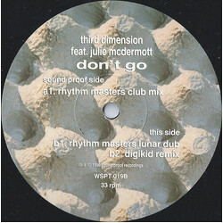 3rd Dimension / Julie McDermott Don't Go USED VINYL 12INCH 33 S RPM PROMO