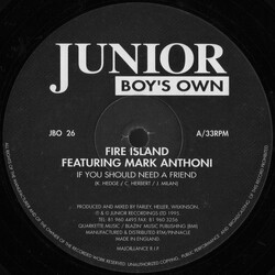 Fire Island / Mark Anthoni If You Should Need A Friend USED VINYL 12INCH 33 S RPM