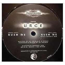 Urge Rush Me USED VINYL 12INCH LIMITED EDITION PROMO