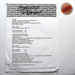 D.E.K. / Edward Nicholas You Make Me Carry On USED VINYL 12INCH 33 S RPM TEST PRESSING WHITE LABEL