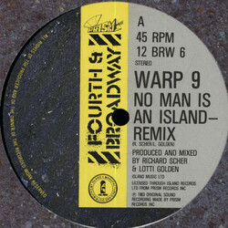 Warp 9 No Man Is An Island USED VINYL 12INCH 45 RPM STEREO