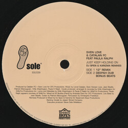 Catalan FC & Sven Love / Paula Ralph Just Keep Holding On (DJ Spen & Karizma Remixes) USED VINYL 12INCH 33 S RPM