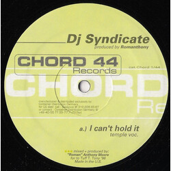 The DJ Syndicate / Romanthony I Can't Hold It USED VINYL 12INCH 33 S RPM