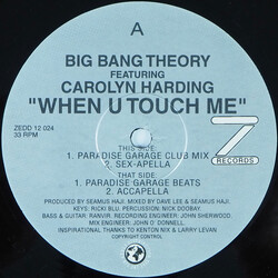 Big Bang Theory / Carolyn Harding When U Touch Me USED VINYL 12INCH 33 S RPM
