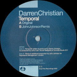 Darren Christian Temporal USED VINYL 12INCH