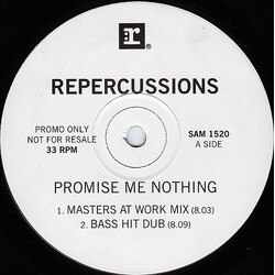 Repercussions Promise Me Nothing USED VINYL 12INCH 33 S RPM PROMO