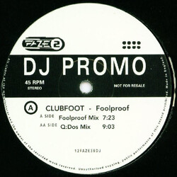 Clubfoot Foolproof USED VINYL 12INCH 45 RPM PROMO