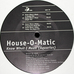 House-O-Matic Know What I Mean (Aquarius) USED VINYL 12INCH 33 S RPM 45 RPM