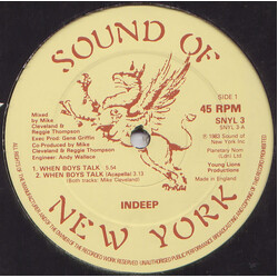 Indeep When Boys Talk USED VINYL 12INCH 45 RPM