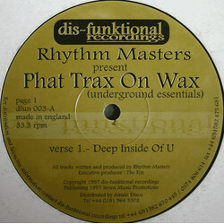Rhythm Masters Phat Trax On Wax (Underground Essentials) USED VINYL 12INCH 33 S RPM