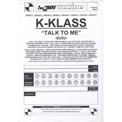 K-Klass Talk To Me USED VINYL 12INCH WHITE LABEL