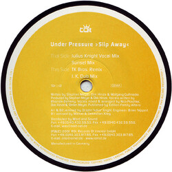 Under Pressure Slip Away USED VINYL 12INCH 33 S RPM