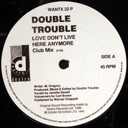 Double Trouble Love Don't Live Here Anymore USED VINYL 12INCH PROMO 45 RPM
