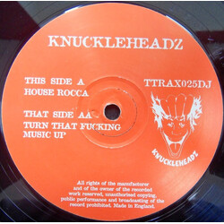 Knuckleheadz House Rocca / Turn That Fucking Music Up USED VINYL 12INCH 45 RPM