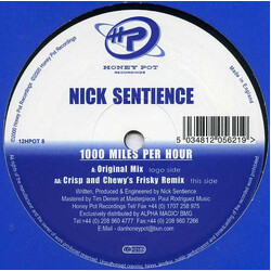 Nick Sentience 1000 Miles Per Hour USED VINYL 12INCH