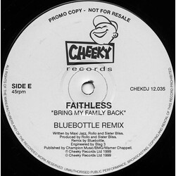 Faithless Bring My Family Back USED VINYL 12INCH 45 RPM PROMO
